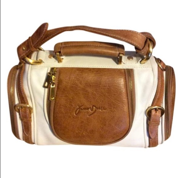 Junior Drake Handbags - Junior Drake White Leather Satchel Junior Drake Handbags - Junior Drake White Leather Satchel
